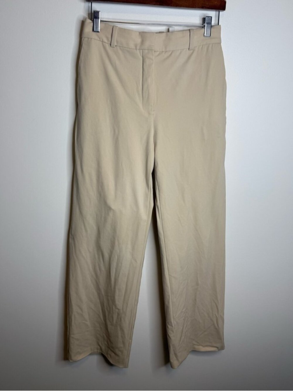 Babaton Agency Pant City Wool cream Wide Leg Tailored Trousers 6 aritzia